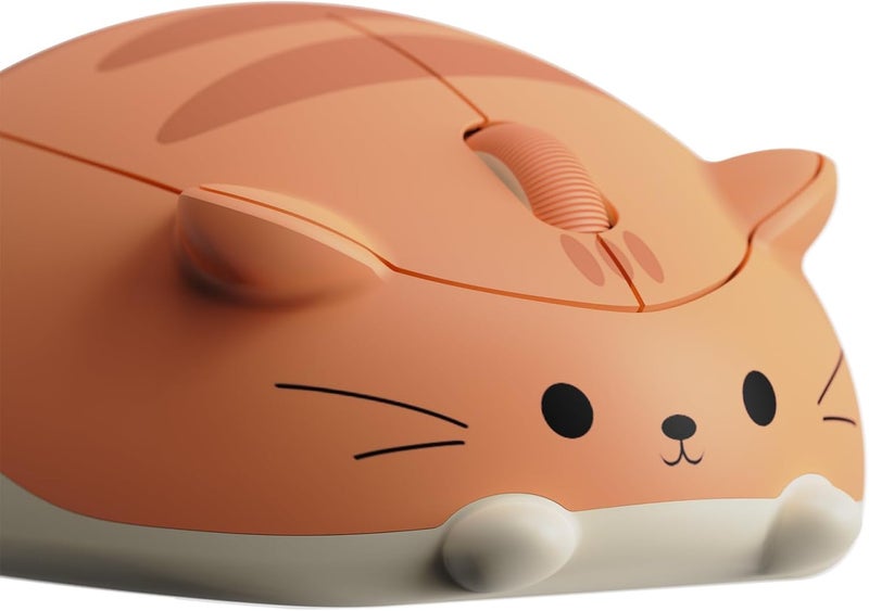 AKKO Cat Theme Wireless Gaming Mouse, Tri-Mode Mouse BT3.0/BT5.0/2.4G, Cute Optical Cordless Cartoon Mice for Computer/Laptop/Desktop/PC, Compatible with Mac/Win Orange Kate - Image 1